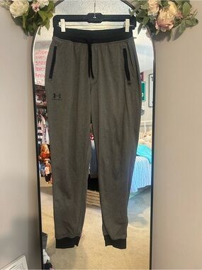Under Armour Gray Jogger Pants with Black Waistband